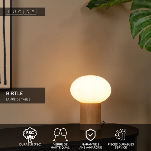 Lucide BIRTLE - Lampe de table - 1xE14 - Opalin - USP